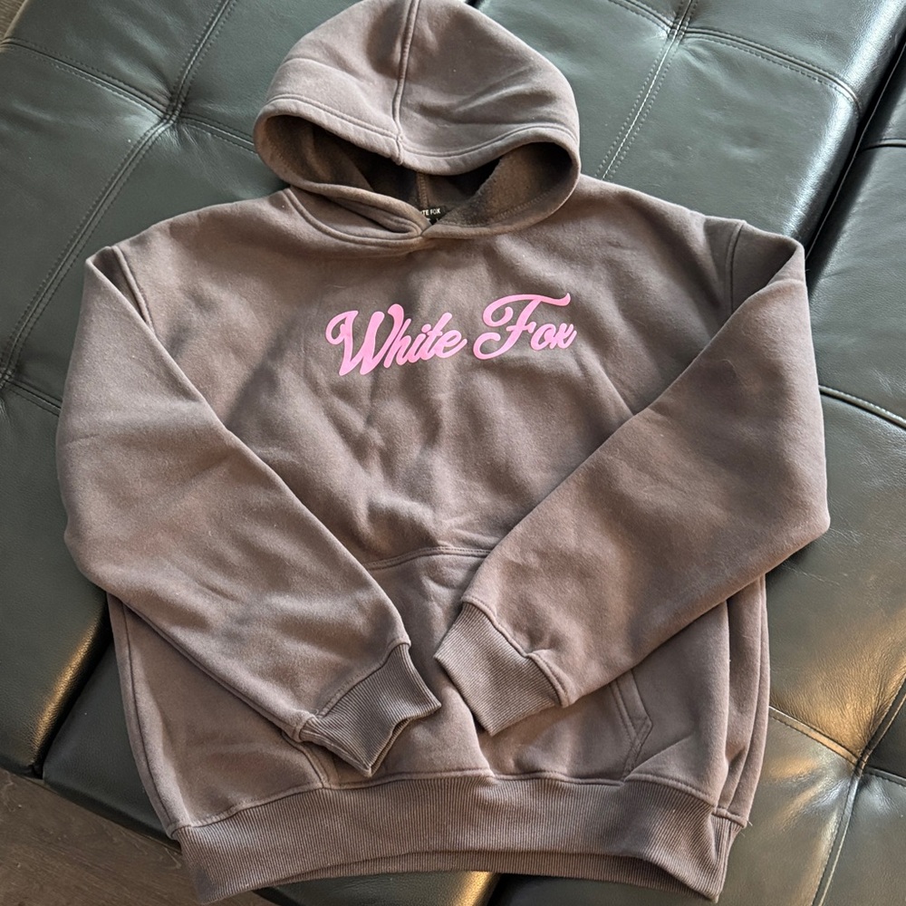 Wildfox Brown Hoodie with Pink Logo